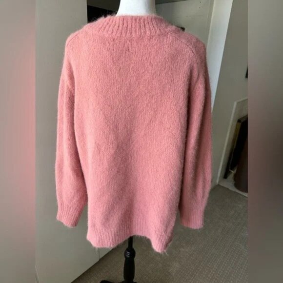 ASOS Design Soft Pink Sweater V-Neck, Chunky Relaxed Fit, Small, US 4-6, New - Picture 4 of 8